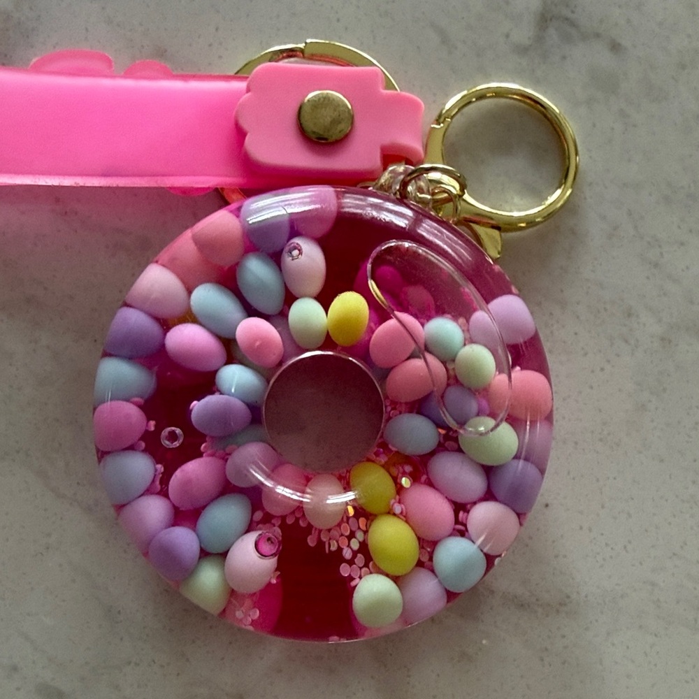 Colorful Candy Keychain/Bag Charm with Pink Strap - Picture 6 of 8